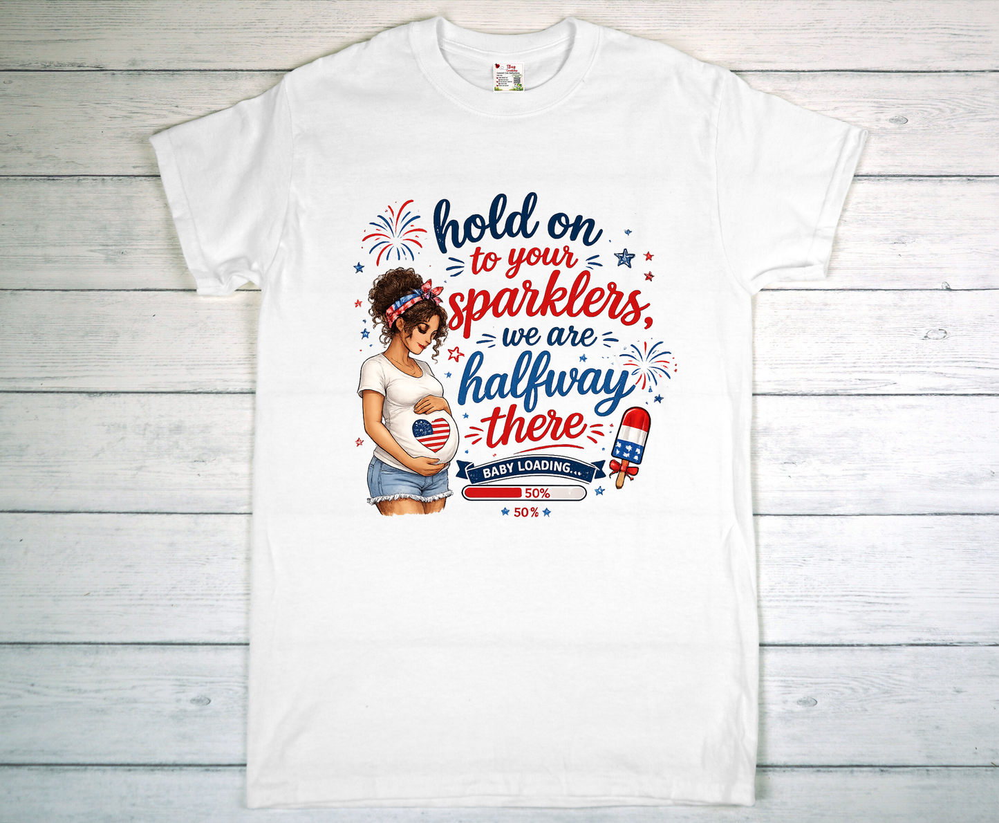 Patriotic Half Way There Pregnancy Shirt