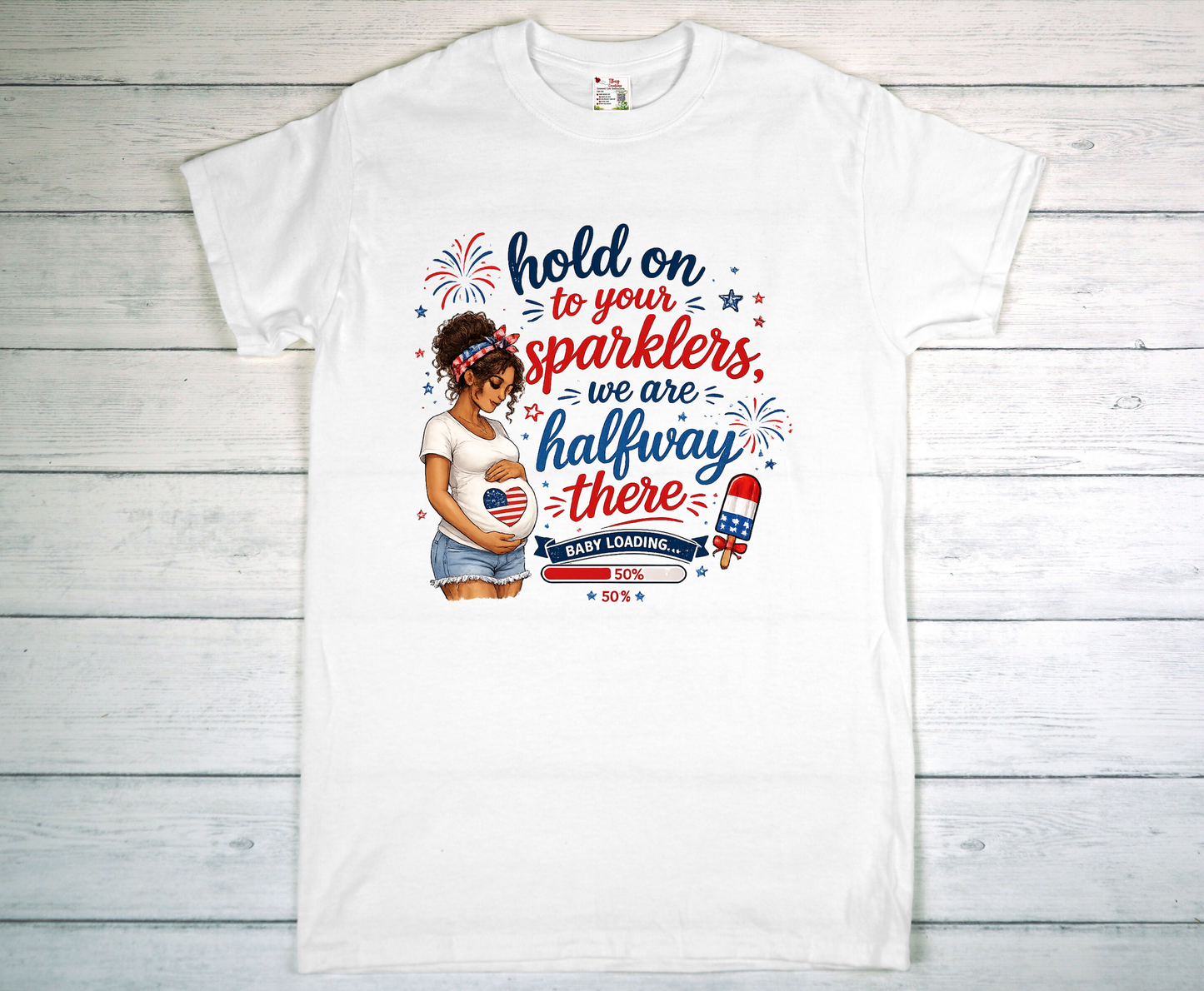 Patriotic Half Way There Pregnancy Shirt