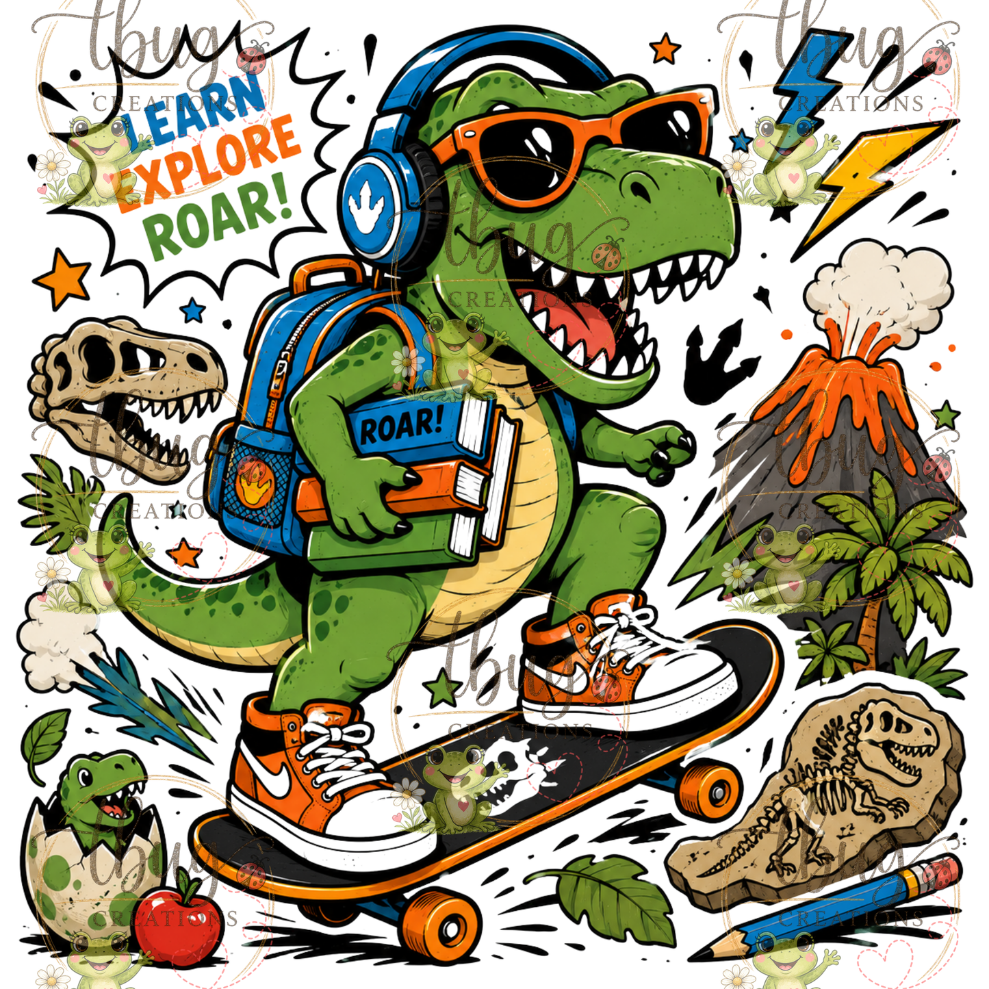 Skateboarding Dinosaur