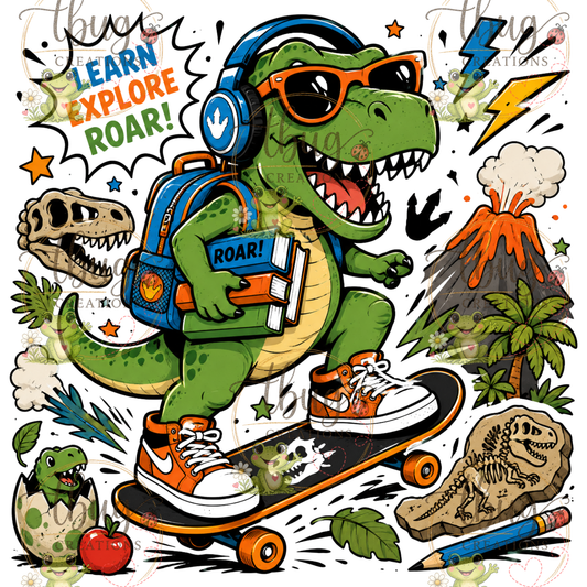 Skateboarding Dinosaur