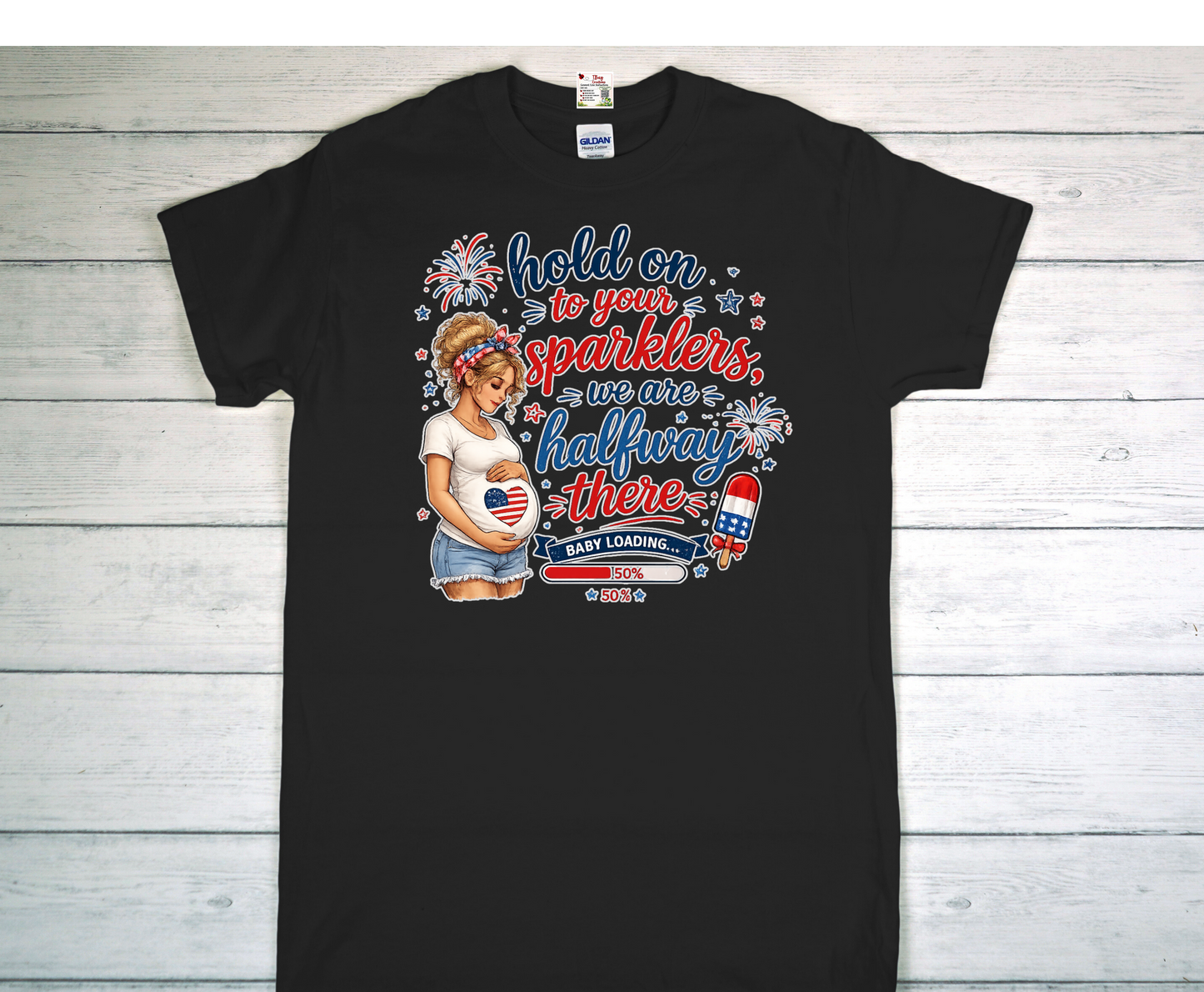 Patriotic Half Way There Pregnancy Shirt